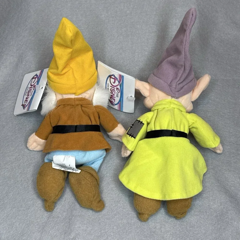 Snow White 7 Dwarfs Prince Witch Disney Store Bean Bag Plush Stuffed Set of 10 - Picture 4 of 16